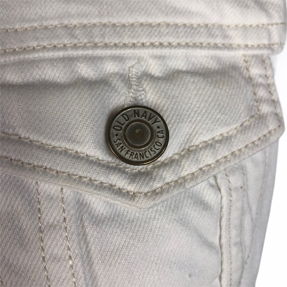 Old Navy White Denim Jean Jacket, Size Small - Picture 4 of 8